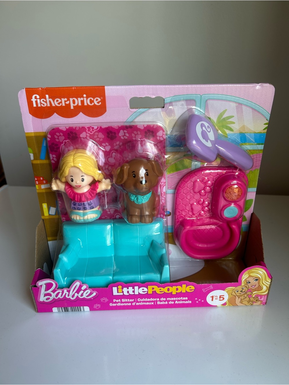 Fisher-Price Barbie Little People Pet Sitter Playset - Pink & Teal & Purple